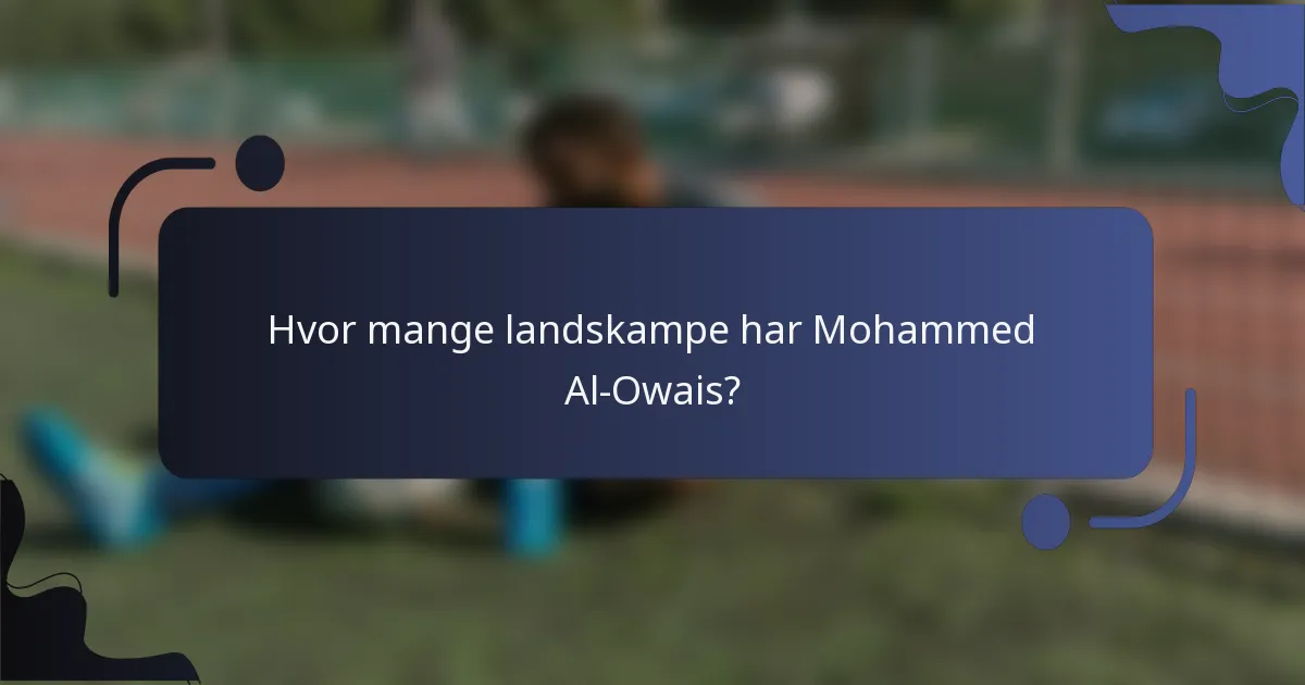 Hvor mange landskampe har Mohammed Al-Owais?