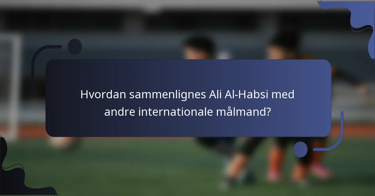 Hvordan sammenlignes Ali Al-Habsi med andre internationale målmand?