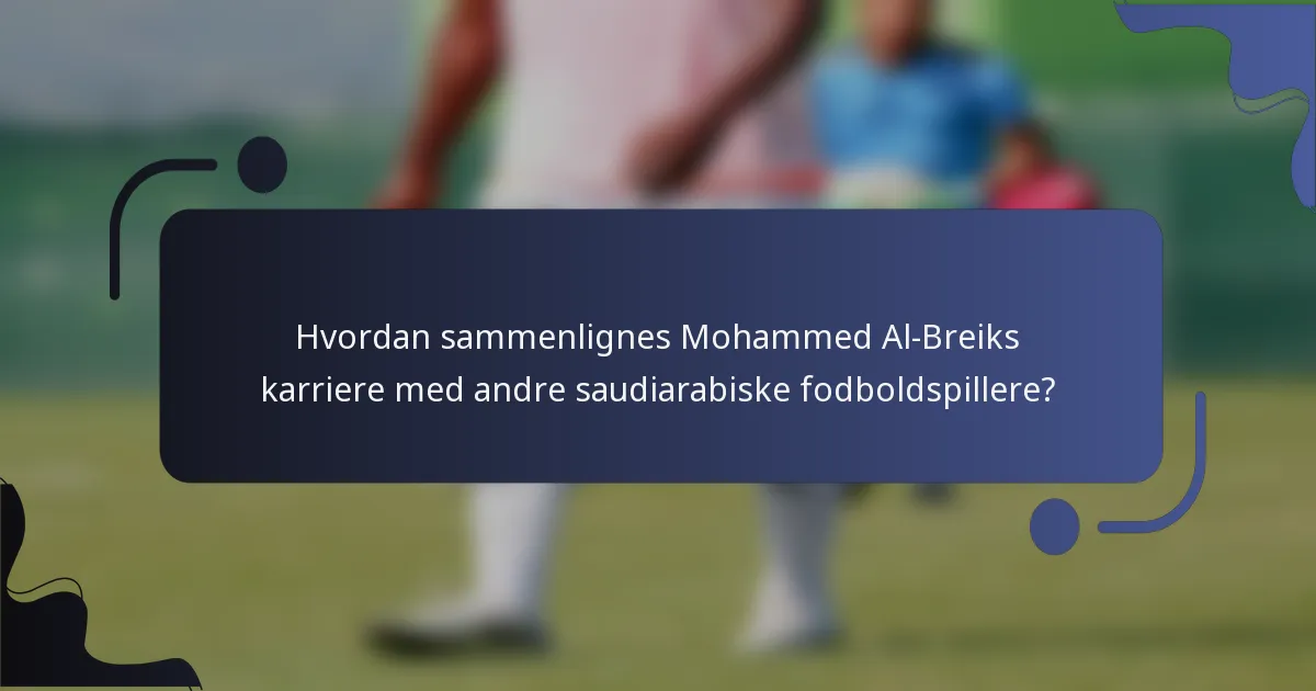 Hvordan sammenlignes Mohammed Al-Breiks karriere med andre saudiarabiske fodboldspillere?